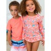 RuffleButts Girls UPF50+ Skirted Flutter Long Sleeve Rash Guard Bikini - 3 of 4