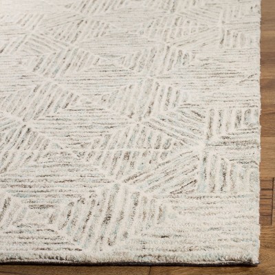 Light Blue Handmade Wool Abstract 6' x 9' Area Rug