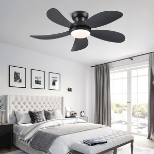 Kviflon 42 Inch Low Profile Modern Ceiling Fan, Reversible DC Motor,5 Blades,6 Speed, App and Remote Control - 1 of 4