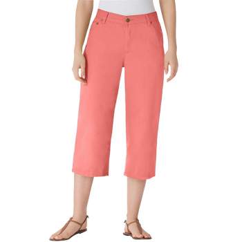 Woman Within Women's Plus Size Perfect 5-Pocket Relaxed Capri With Back Elastic