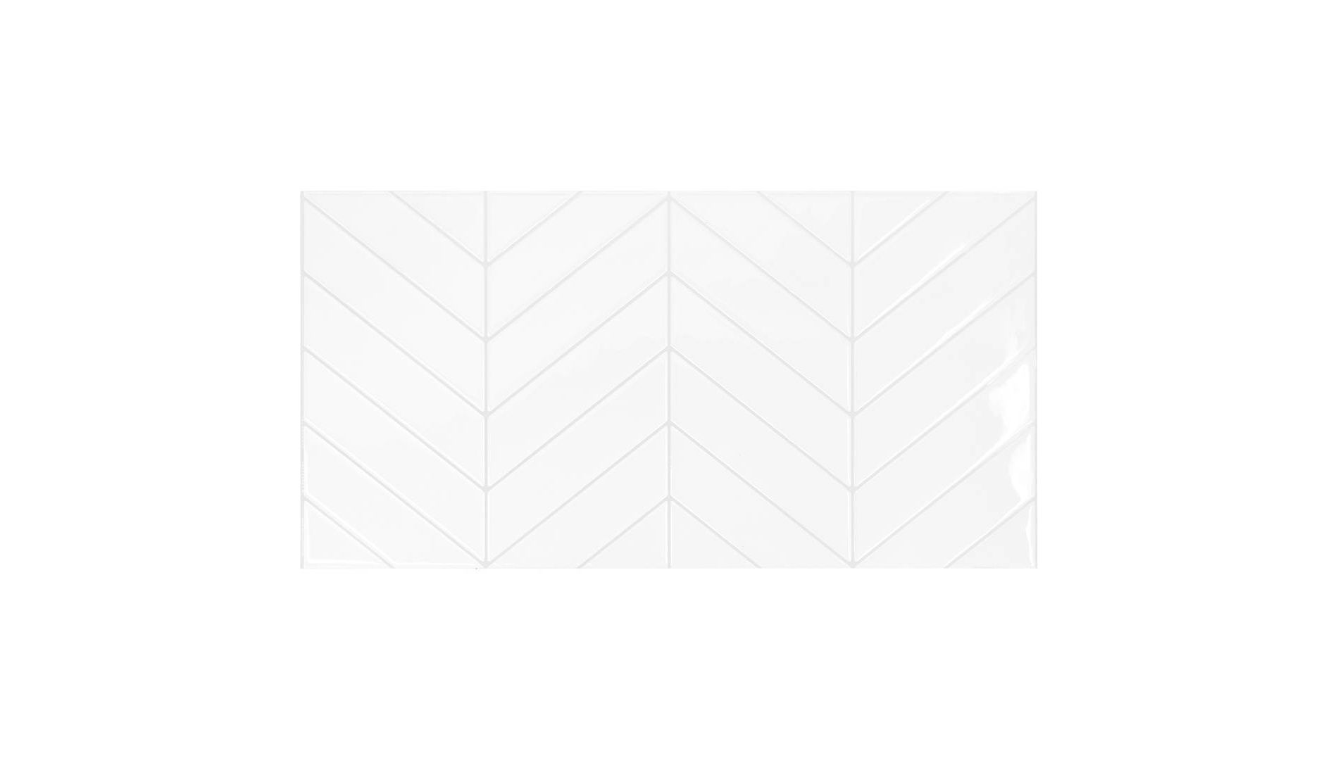 Smart Tiles 2pk Chevron XL Glossy Peel & Stick 3D Tile Paper Backsplash White: Vinyl Self-Adhesive Kitchen Wall Decor