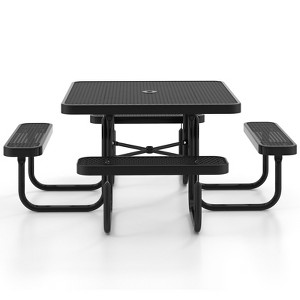 Gymax Outdoor Picnic Table Set w/ Heavy-Duty Metal Frame 8-Person