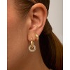 14K Gold Plated Convertible Chunky Hoop and Huggie Earrings - Cubic Zirconia CZ Drop Dangle Earrings for Women - 2 of 4