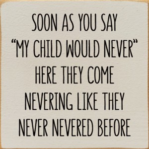 Slickblue Funny Parenting Quote Wood Wall Sign – Rustic 7x7 Home Decor for Moms and Dads, Multiple Color Options - 1 of 3