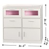 VECELO 6 Drawers Storage Cabinet Multifunctional White Dresser with LED Lights & Charging Station Modern Storage - 3 of 4