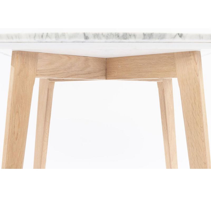 The Bianco Collection Gavia 19.5" Square Italian Carrara White Marble Side Table, 3 of 12