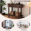 NicBex 40" Retro Curved Console Table with Oval Tabletop, Wood Couch Table with 2 Drawers and Shelf, Entryway Table for Living Room, Entryway - 4 of 4