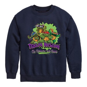 Boys' - Teenage Mutant Ninja Turtles Mutant Mayhem - Train Insane Graphic Long Sleeve Fleece Sweatshirt - 1 of 4