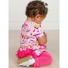 RuffleButts Baby Girls Knit Short Sleeve Bow Bubble Romper - 4 of 4