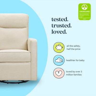 Gabby Pillowback Natural Oat Swivel Glider with High Support