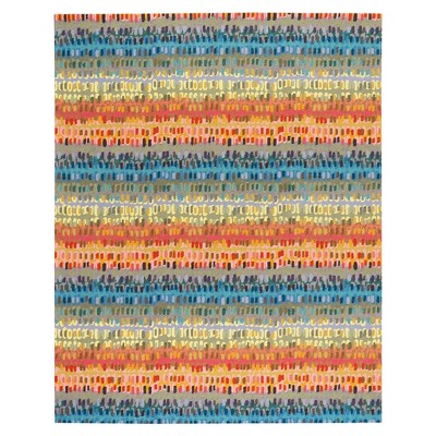 Indigo Sunrise Hand-Knotted Wool Abstract Rug 4' x 6'