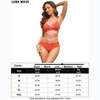 Bikini Set for Women Two Piece Swimsuits V Neck Low Rise Crisscross Back Self Tie - 4 of 4