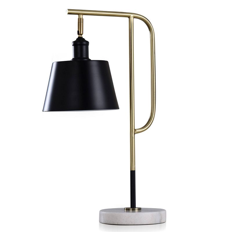 Gemma Contemporary Steel/Marble Base Desk Lamp with Shade Gold/Black - StyleCraft, 1 of 5