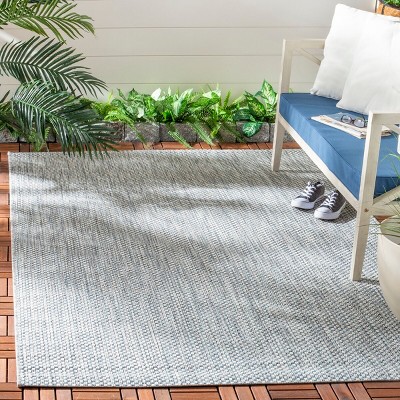 Navy & Grey Rectangular Easy-Care Viscose Area Rug - 5'3" x 7'7"