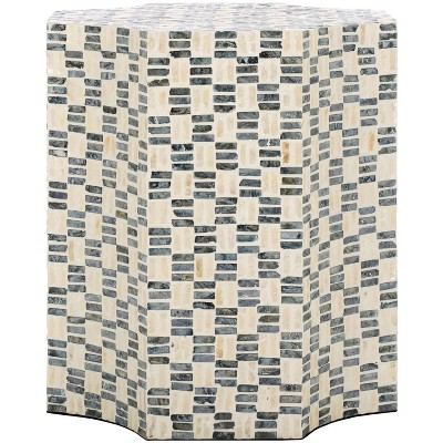 Lindar Accent Table - White/Black - Safavieh