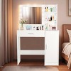 INFURNIC Vanity Tables Modern Makeup Desk with Large Storage and Adjustable Lighting for Bedroom, White, 35.43"*15.75"*53.94" - 4 of 4