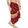 LA LEELA Men's Pirates Sarong Wrap Pareo Caribbean Pirates Swim Trunk Swimwear Full Beach Wraps for Men One Size Skull Crossbones,Blood Red - 3 of 4
