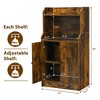 Costway Storage Cabinet Bookcase w/2 Doors and Open Shelves Display Shelf Rustic Brown - 2 of 4