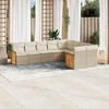 vidaXL 9 Piece Patio Sofa Set with Cushions - Beige and Cream Without Table - 2 of 4