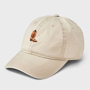 Men's Western Boot Cotton Baseball Hat - Mighty Fine Tan - 1 of 4