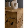 Teak Wood Cube – Rustic 14.5" Tall Decorative Stand by Kalalou - 2 of 3