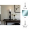 Mango Wood & Glass Candle Holder - Tall Pillar Candle Stand for Home & Office - Rustic Accent for Living Room, Bedroom, Entryway - 27" Black - 3 of 4