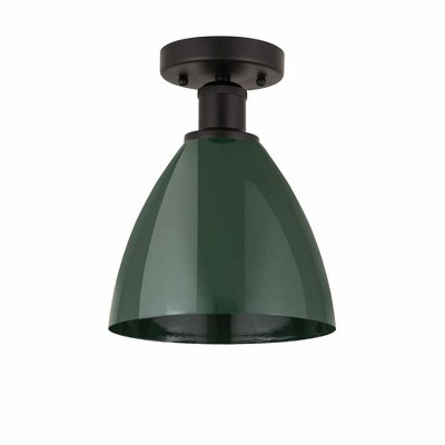 Plymouth Dome - 1 Light Semi-Flush Mount In Industrial Style-11.25 Inches Tall and 7.5 Inches Wide