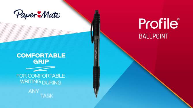 Paper Mate Profile 8pk Ballpoint Pens 1.4mm Bold Tip Multicolored, 2 of 10, play video