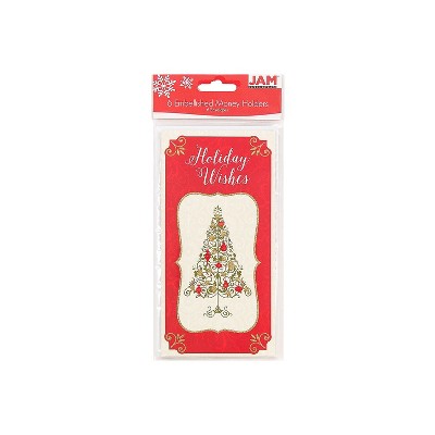 JAM Paper Christmas Money Cards Set Holiday Wishes Tree 95231614