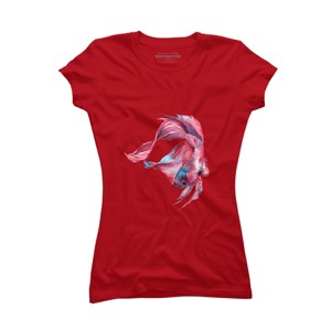 Junior's Design By Humans Betta Fish By GisaPizzatto T-Shirt - 1 of 3