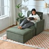 KTMBDW Oversized Chair with Storage Ottoman, Wide Accent Armchair Chair for Living Room, Modern Lounge Chair, Upholstered Mid-Century Reading Chair - 2 of 4