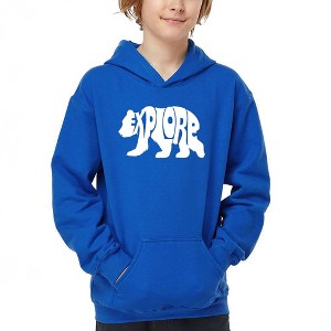LA Pop Art Explore - Boy's Word Art Hooded Sweatshirt - 1 of 4