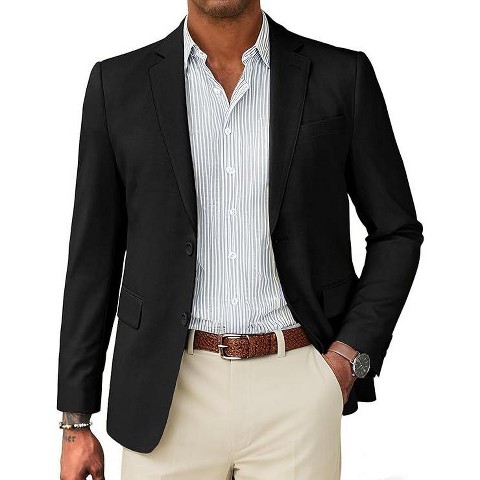 Мужские куртки COOFANDY Mens Linen Casual Blazer Slim Fit Sport Coat Two Button Summer Suit Jacket Lightweight Business Sport Jacket Navy XXL