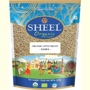 Organic Little Millet - Sama ~ Raw / Natural ~ Vegan ~ Unpolished - 32 oz (2Lb) 907 g - Sheel Brand - USDA Certified Organic Product - 1 of 2