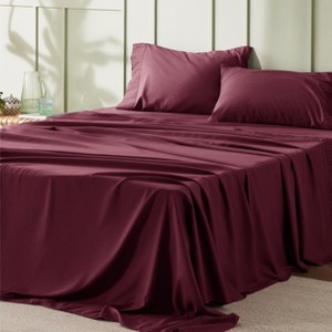 Bedsure | 3/4 Pcs Solid Embossed Soft Sheet & Pillowcase Bedding Set - 1 of 4