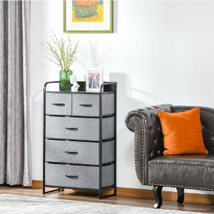 Sapphtopaz Drawer Dresser for Bedroom Horizontal Tower Cabinet Organizer Unit Chest of Drawers Easy Pull Fabric Bins with Metal Frame for Hallway - 1 of 4
