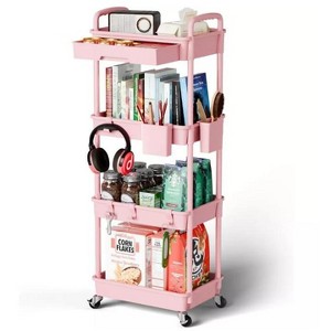 MaseiKar Rolling Utility Cart with Drawer, Utility Cart Made of Multifunctional Storage Organizer Tool for Kitchen, Bathroom, Living Room, Office - 1 of 4