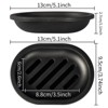 Aoibox 2-Pack Plastic Soap Dish with Drain Tray, Keeps Bar Soap Dry, Easy to Clean, for Shower, Kitchen Sink, Bathroom, Sturdy and Lightweight - 3 of 4