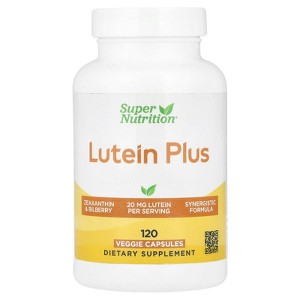 Super Nutrition Lutein Plus with Bilberry Powder and Zeaxanthin, 20 mg, 120 Veggie Capsules - 1 of 4
