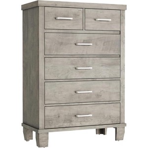 45 in. H Wood 6-Drawers Dresser with Metal Handles, Chests of Drawers for Bedroom, Bedroom, Living Room, Entryway - 1 of 4