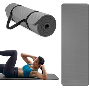 2/5-Inch Thick (10mm) Yoga Mat, Cushioned Support Fitness Mat with Easy-Cinch Strap for Gym & Home Workouts - 1 of 4