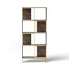 4 Tier Bookshelf, Modern Bookcase for CDs Books Movies, Asymmetrical Book Storage Organizer Space-Saving - 2 of 4