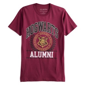 Seven Times Six Harry Potter Hogwarts T-Shirt Men's Alumni Short Sleeve Graphic Top Red - 1 of 4