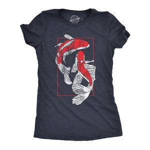 Womens Koi Fish T Shirt Funny Beautiful Peaceful Japanese Carp Pond Tee For Ladies - Crazy Dog Women's T Shirt - 1 of 4