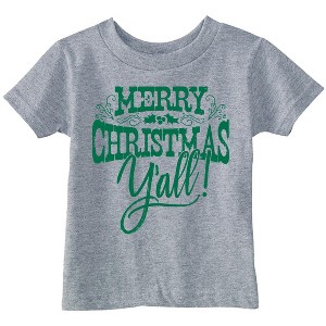 Toddler Funny T Shirts Merry Christmas Yall Sarcastic Xmas Graphic Novelty Tee For Young Kids - Crazy Dog Toddler T Shirt Gift For Christmas - 1 of 4