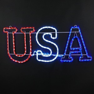 Novelty Lights Red, White, Blue LED Rope Light Sign Motif - 1 of 3