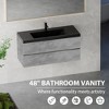 Whisen Minimalist Floating Wall-Mounted Bathroom Vanity with Integrated Quartz Sand Sink and  Storage Drawers - Grey - 4 of 4