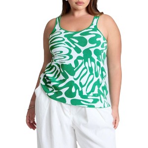 ELOQUII Women's Plus Size Intarsia Sweater Tank - 1 of 4