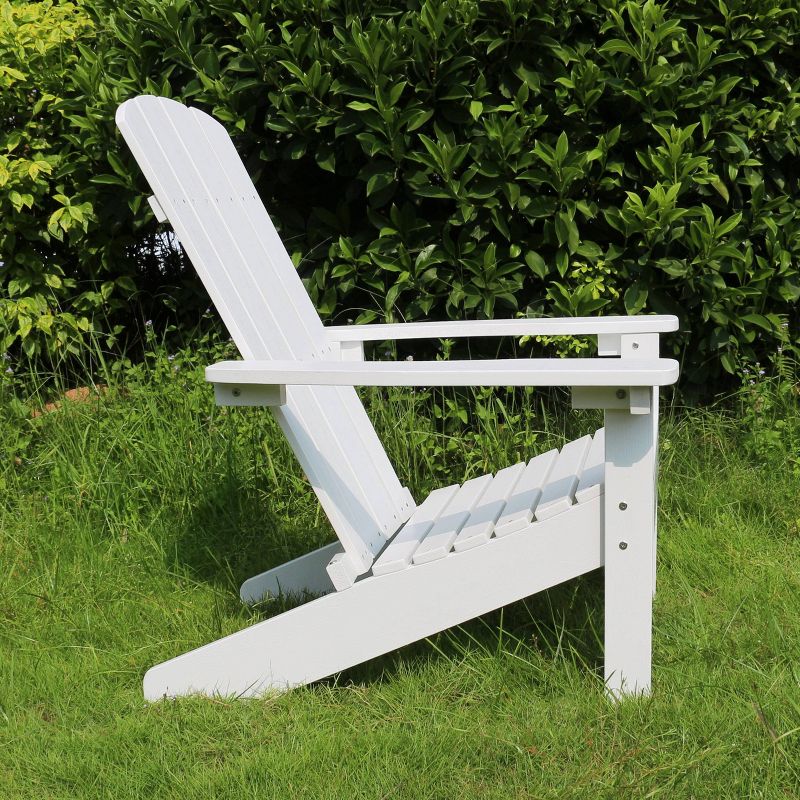 Lakeside Faux Wood Adirondack Outdoor Portable Chair White - Merry Products, 5 of 10