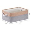 Unique Bargains Fabric Collapsible Storage Organizer Basket with Handles - 4 of 4